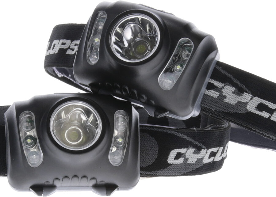 Cyclops CYCHL2102PK Headlamp  210 Lumens White Red/Green/White LED Bulb Black 2 Pack