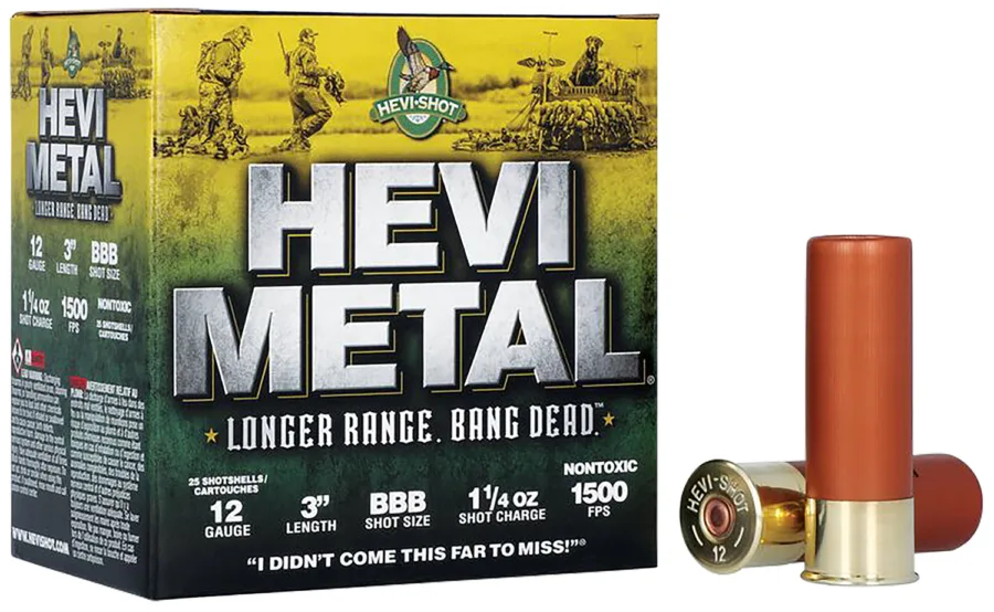 HEVI-Metal HS38008 HEVI-Metal Longer Range 12Gauge 3" 1 1/4oz BBBShot 25 Per Box/10 Case