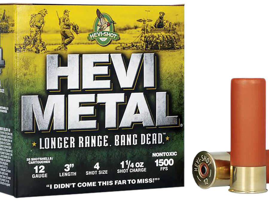 HEVI-Metal HS38004 HEVI-Metal Longer Range 12Gauge 3" 1 1/4oz 4Shot 25 Per Box/10 Case