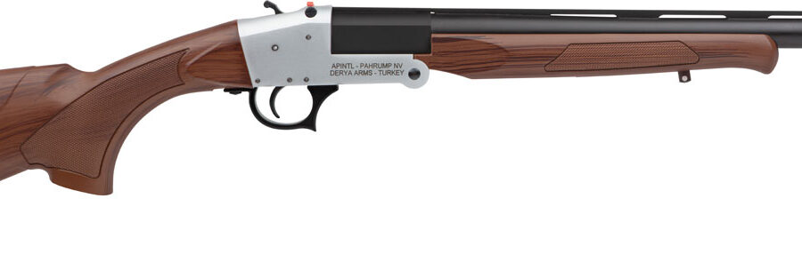 Rock Island TK113 Traditional Single Shot 12 Gauge with 20" Black Parkerized Barrel, 3" Chamber, 1rd Capacity, Silver Anodized Metal Finish & Woodgrain Synthetic Stock Right Hand (Full Size)
