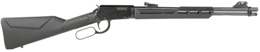 Rossi RL22181SY Rio Bravo  Lever Action 22 LR Caliber with 15+1 Capacity, 18" Round Barrel, Polished Black Metal Finish & Black Synthetic Stock Right Hand (Full Size)