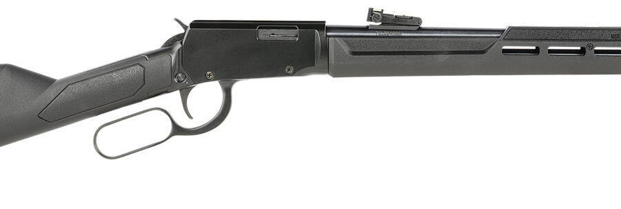 Rossi RL22181SY Rio Bravo  Lever Action 22 LR Caliber with 15+1 Capacity, 18" Round Barrel, Polished Black Metal Finish & Black Synthetic Stock Right Hand (Full Size)