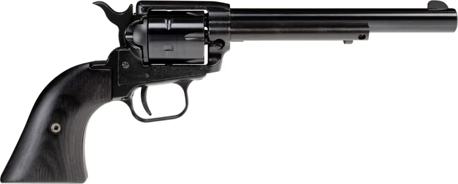 Heritage Mfg RR22B6BBK Rough Rider  22 LR 6 Shot, 6.50" Black Oxide Steel Barrel, Black Steel Frame, Black Oxide Cylinder, Black Laminate Wood Grip, Hammer/Thumb Safety, Exposed Hammer