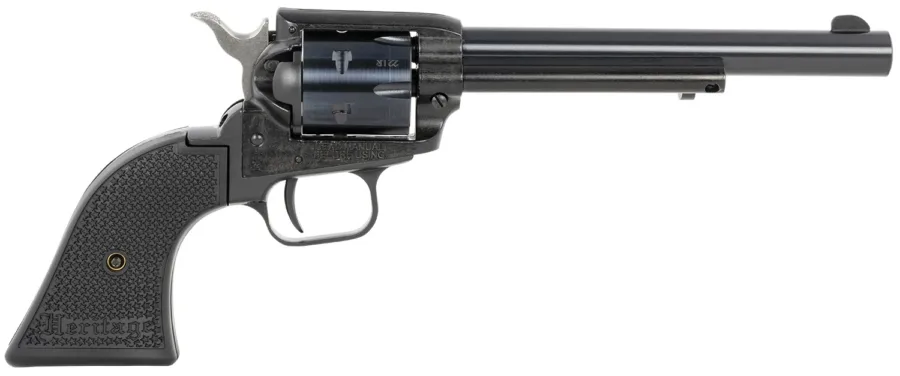 Heritage Mfg RR22B6PG Rough Rider 22 LR 6 Shot, 6.50" Black Steel Barrel, Black Zinc Alloy Frame, Black Cylinder, Black Polymer Grip, Hammer/Thumb Safety, Exposed Hammer