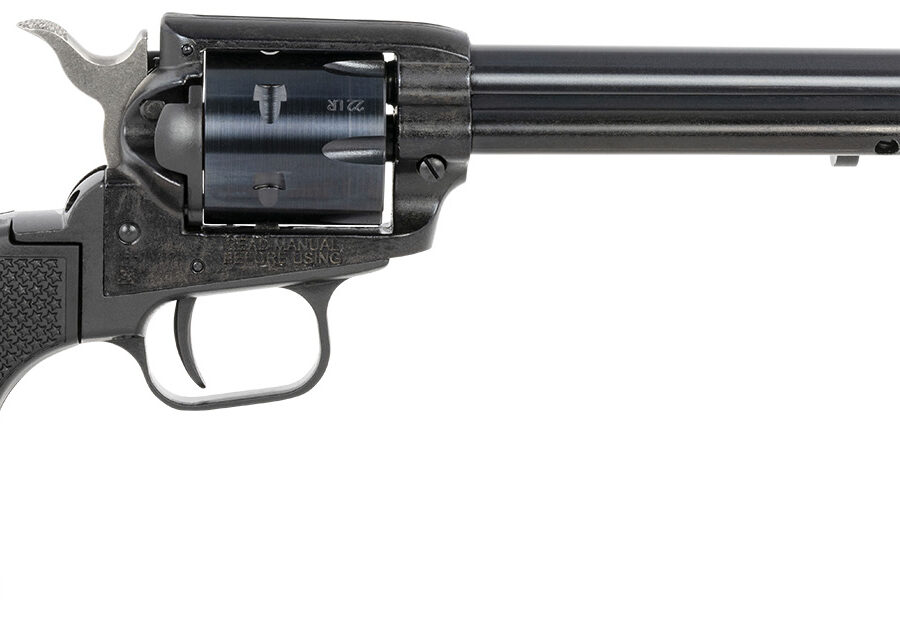 Heritage Mfg RR22B6PG Rough Rider  22 LR 6 Shot, 6.50" Black Steel Barrel, Black Zinc Alloy Frame, Black Cylinder, Black Polymer Grip, Hammer/Thumb Safety, Exposed Hammer
