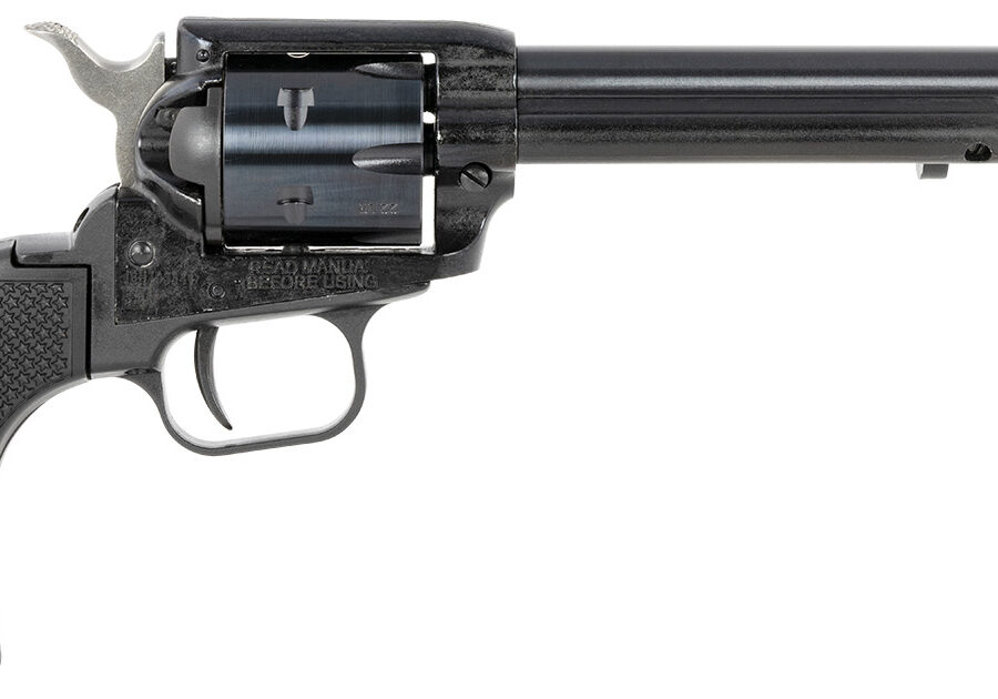 Heritage Mfg RR22MB6PG Rough Rider  22 LR/22 WMR 6 Shot, 6.50" Black Steel Barrel, Black Cerakote Zinc Alloy Frame, Black Cerakote Cylinder, Black Polymer Grip, Hammer/Thumb Safety, Exposed Hammer