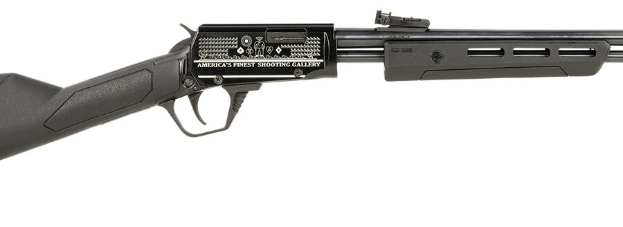 Rossi RP22181SYEN07 Gallery  Full Size 22LR 15+1, 18" Polished Black Steel Barrel, Polished Black w/Engraving Steel Receiver, Black Fixed Stock, Right Hand