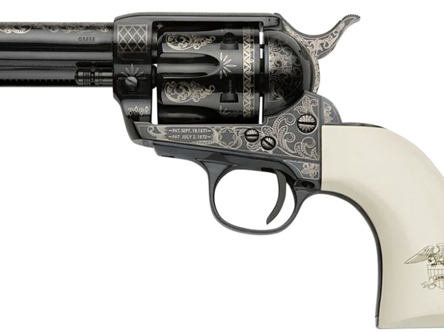 Pietta GW9LLE312NMUI Great Western II Liberty 9mm Luger 6rd 3.50" Blued Engraved Octagon Steel Barrel & Cylinder, Blued Engraved Steel Frame, Ultra Ivory w/Engraved Liberty Eagle Grip, Exposed Hammer