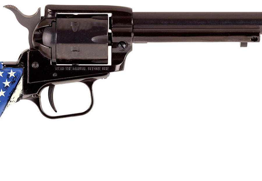 Heritage Mfg RR22B6US06 Rough Rider  22 LR 6rd 6.50" Black Oxide Alloy Steel Barrel & Cylinder, Black Oxide Zinc Alloy Frame, Distressed USA Flag Polymer Grip, Manual Safety, Exposed Hammer