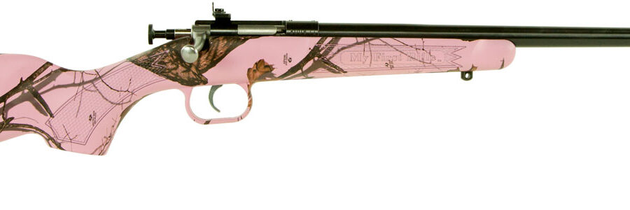 Crickett KSA2161 Youth  22 LR 1rd 16.12" Blued Single Shot Barrel, Blued Stainless Steel Receiver, Mossy Oak Pink Blaze Fixed Synthetic Stock, Right Hand