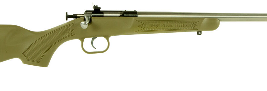 Crickett KSA2243 Crickett  22 LR 1rd 16.13" Blued Receiver Stainless Barrel Desert Tan Synthetic Stock Right Hand (Youth)