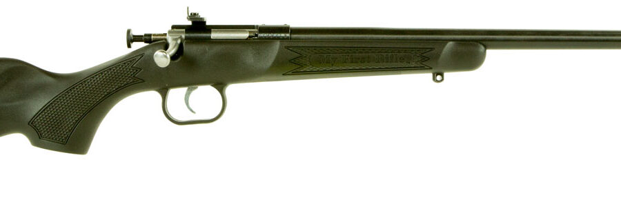 Crickett KSA2240 Youth  22 LR 1rd 16.12" Blued Barrel & Receiver, Fixed Front/Adjustable Rear Peep Sights, Black Synthetic Stock w/11.5" LOP, Rebounding Firing Pin Safety
