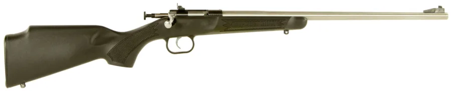Crickett KSA2245 Youth  22 LR 1rd  16.12" Stainless Steel Barrel, Fixed Front/Adjustable Rear Peep Sights, Black Synthetic Stock w/11.5" LOP, Rebounding Firing Pin Safety