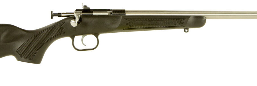 Crickett KSA2245 Youth  22 LR 1rd  16.12" Stainless Steel Barrel, Fixed Front/Adjustable Rear Peep Sights, Black Synthetic Stock w/11.5" LOP, Rebounding Firing Pin Safety