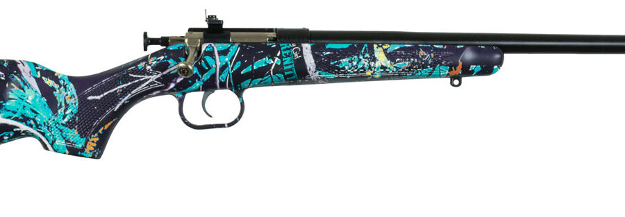 Crickett KSA2172 Youth  22 LR 1rd 16.12" Blued Barrel & Receiver, Fixed Front/Adjustable Rear Peep Sights, Muddy Girl Serenity Synthetic Stock w/11.5" LOP, Rebounding Firing Pin Safety