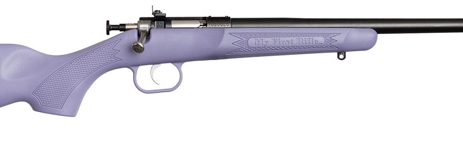 Crickett KSA2306 Youth  22 LR 1rd 16.12" Blued Barrel & Receiver, Fixed Front/Adjustable Rear Peep Sights, Purple Synthetic Stock w/11.5" LOP, Rebounding Firing Pin Safety