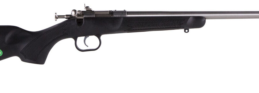 Crickett KSA2295 Youth  22 WMR 1rd 16.12" Blued Barrel & Receiver, Fixed Front/Adjustable Rear Peep Sights, Black Synthetic Stock w/11.5" LOP, Rebounding Firing Pin Safety