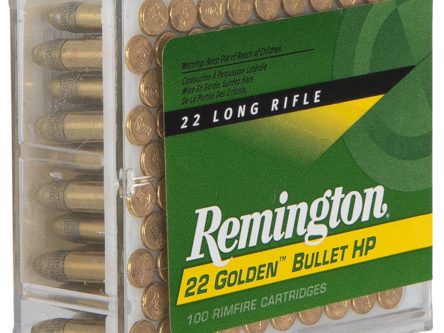 Remington Ammunition 21278 Golden Bullet Rimfire 22LR 36gr Plated Hollow Point 100 Per Box/50 Case