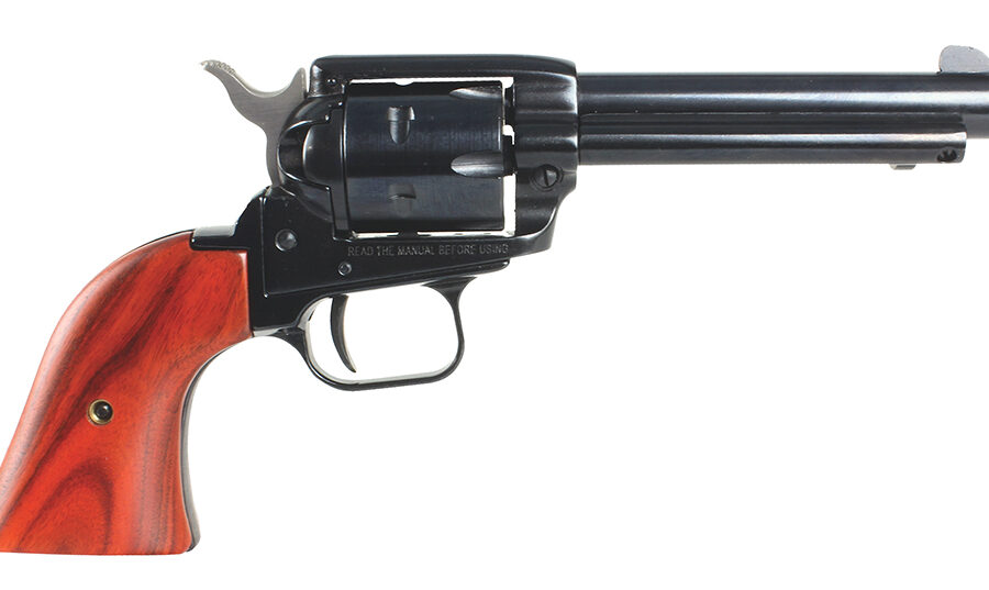 Heritage Mfg RR22B4 Rough Rider  22 LR 6 Shot, 4.75" Black Steel Barrel, Black Zinc Alloy Frame, Black Cylinder Cocobolo Grip, Hammer/Thumb Safety, Exposed Hammer