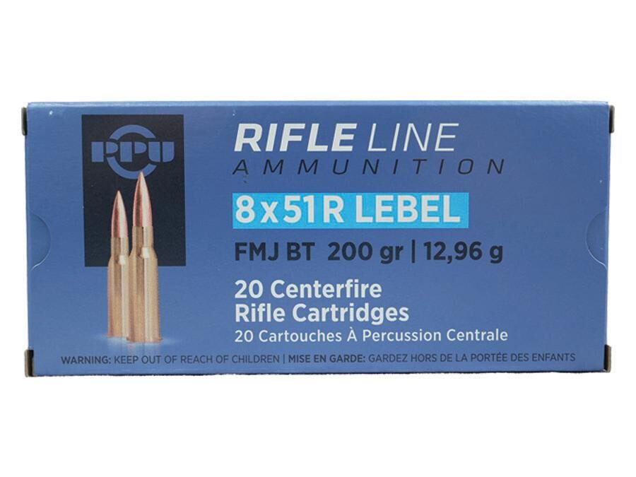 PPU Metric Rifle Ammunition 8x51R Lebel 200gr FMJ-BT 2300 fps 20/ct