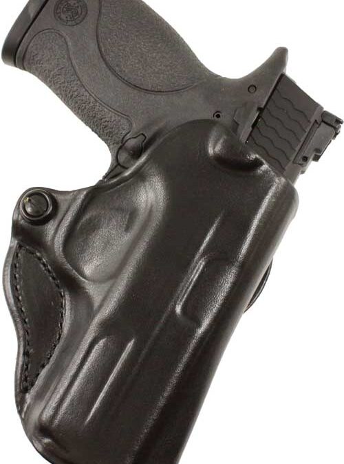 DESANTIS MINI SCABBARD HOLSTER - LH OWB LEATHER S/A HELLCAT BLK