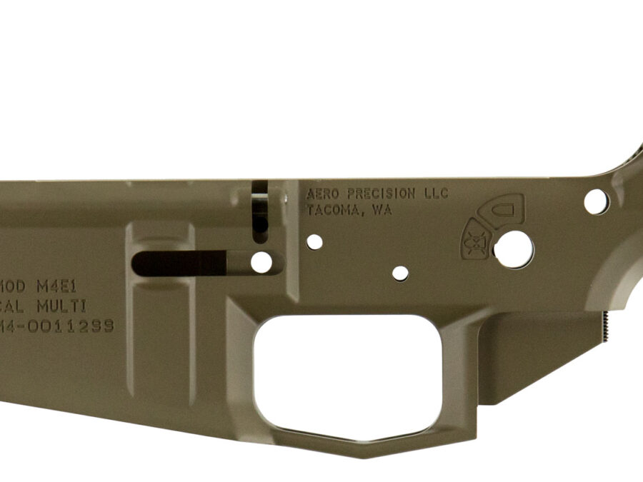 Aero Precision APAR600002C M4E1 Receiver Multi-Caliber Flat Dark Earth Cerakote Finish 7075-T6 Aluminum Material with Mil-Spec Dimensions for AR-15