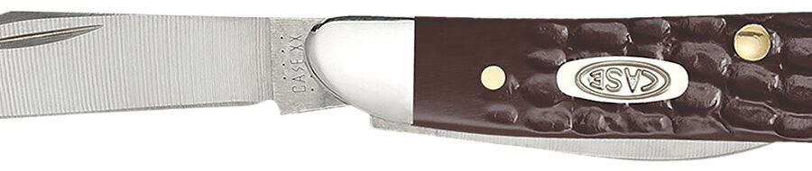 Case 00046 Peanut  2.10"/1.53" Folding Clip/Pen Plain As-Ground Tru-Sharp SS Blade/Brown Jigged Synthetic Handle