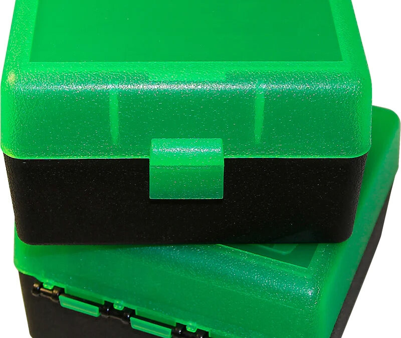 Ammo Box 100 Round Flip Top Grn/Black