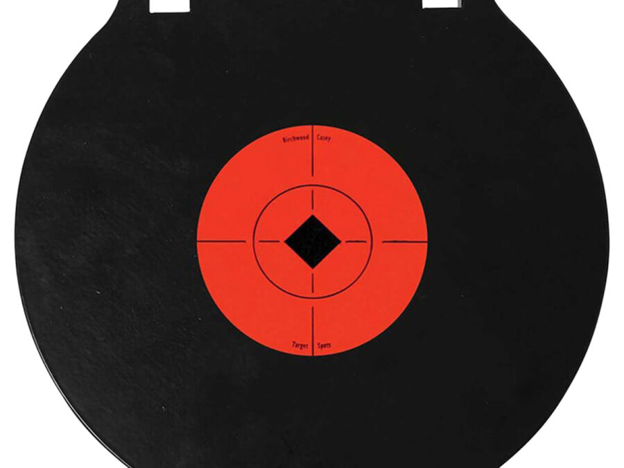 Birchwood Casey 47615 World of Targets Double Hole 10" Pistol/Rifle Black/Orange AR500 Steel Circle w/Crosshair & Diamond 0.38" Thick Hanging