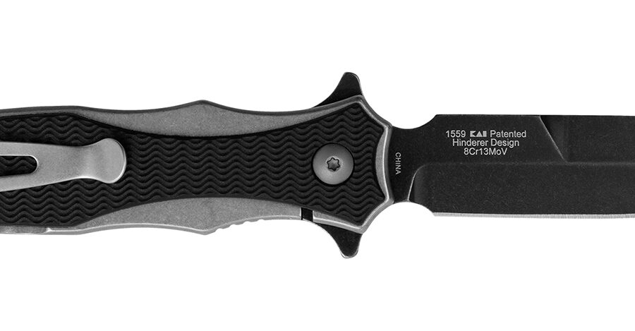 Kershaw 1559 Decimus  3.25" Folding Spear Point Plain Blackwash 8Cr13MoV SS Blade Black/Stonewashed Nylon/SS Handle Includes Pocket Clip