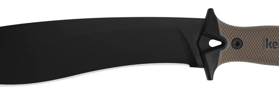 Kershaw 1077TAN Camp 10 10" Black Powder Coated 65Mn Carbon Steel Blade Black/Tan Glass-Filled Nylon Handle 16" Long Includes Sheath