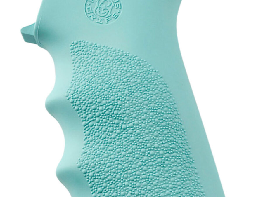 Hogue 13024 OverMolded Beavertail Cobblestone Aqua Blue with Finger Grooves for AR-15, M16