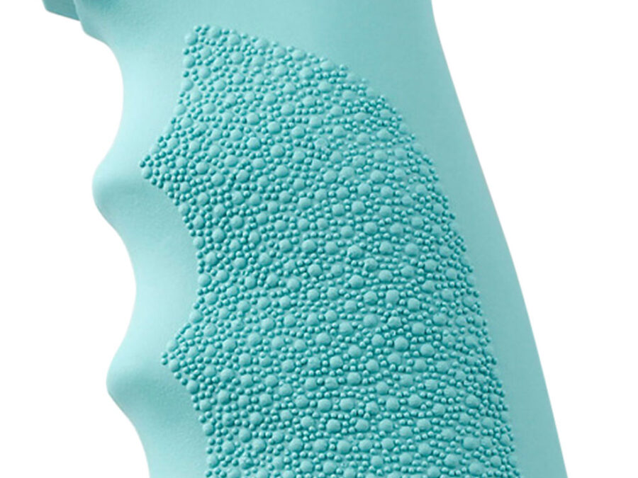 Hogue 15015 OverMolded Grip Cobblestone Aqua Blue Rubber with Finger Grooves for AR-15, M16
