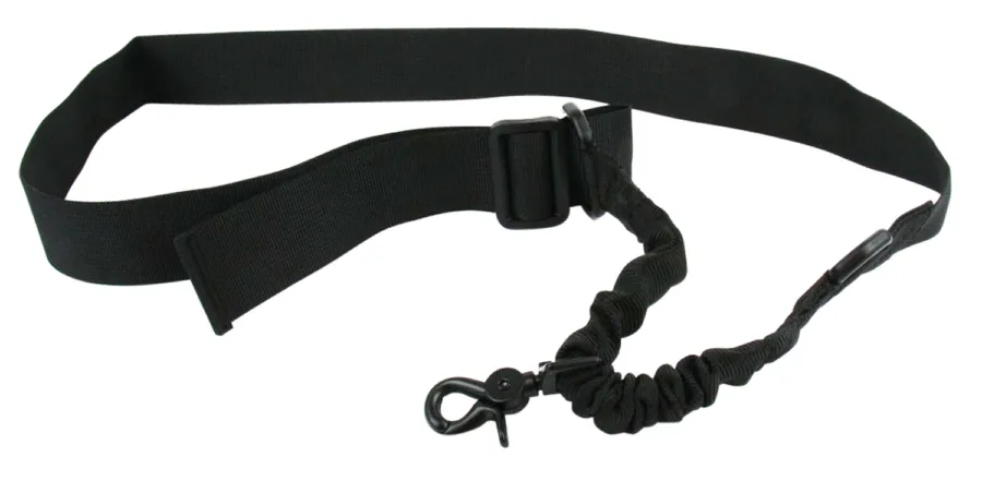 TacFire SL001B Single Point Sling Black Nylon 20"-30" OAL Adjustable Double Bungee Rifle/Shotgun