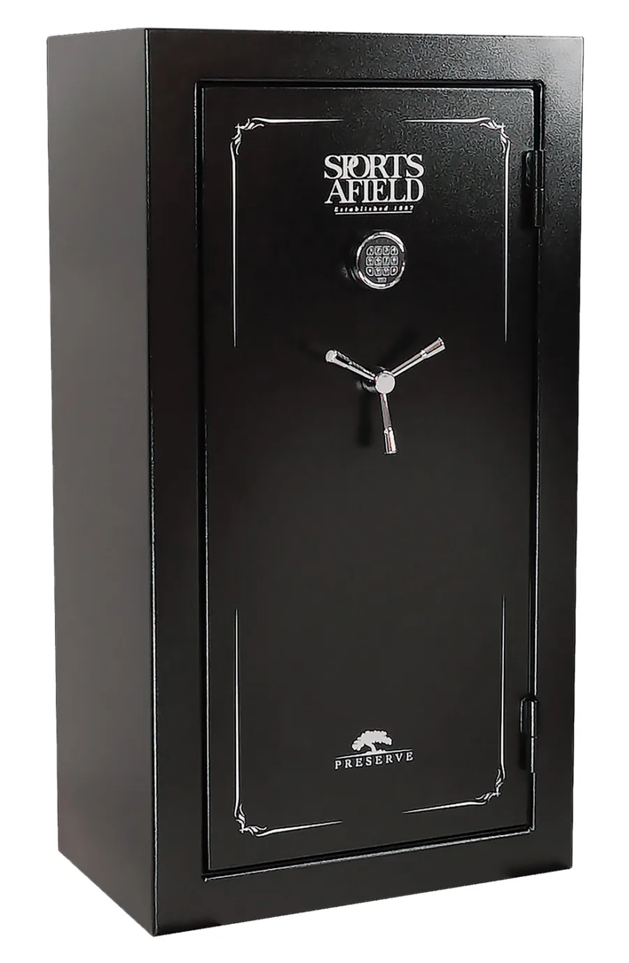 Sports Afield SECSA5932P Preserve SA5932P Keypad/Key Entry Black Textured Steel Holds 32 + 6 59" H x 32" W  x 20" D Fireproof- Yes