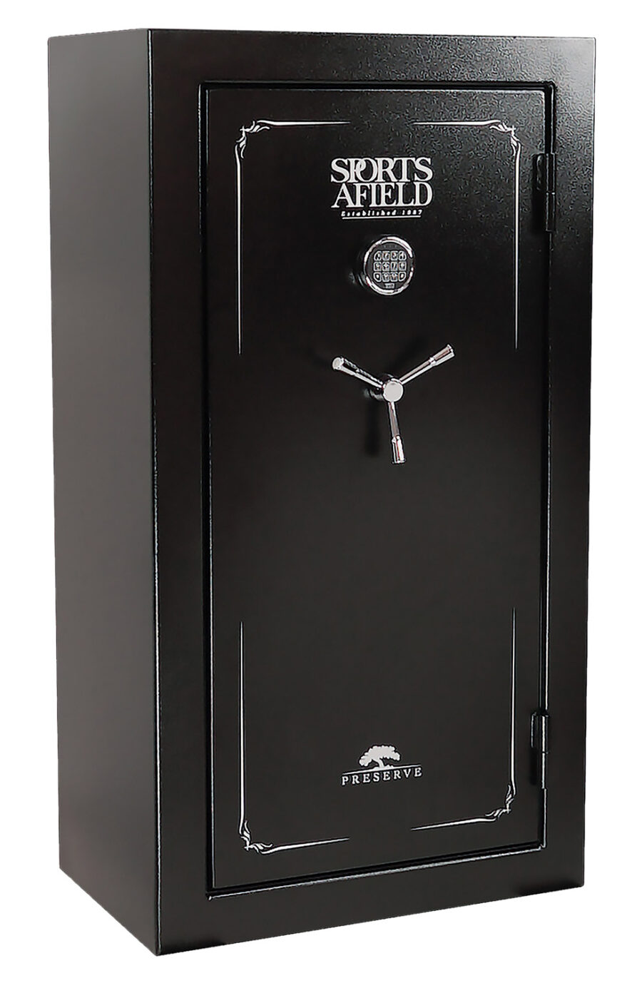 Sports Afield SECSA5932P Preserve SA5932P Keypad/Key Entry Black Textured Steel Holds 32 + 6 59" H x 32" W  x 20" D Fireproof- Yes