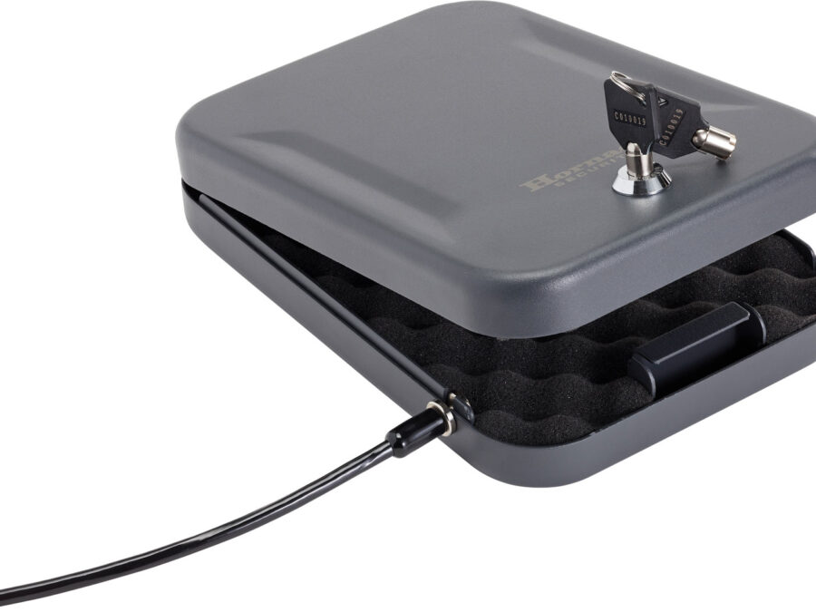 Hornady 95200 Standard Lock Box Large Key Entry Black Steel Holds 1 Handgun 9.50" L x 6.50" W x 1.75" D