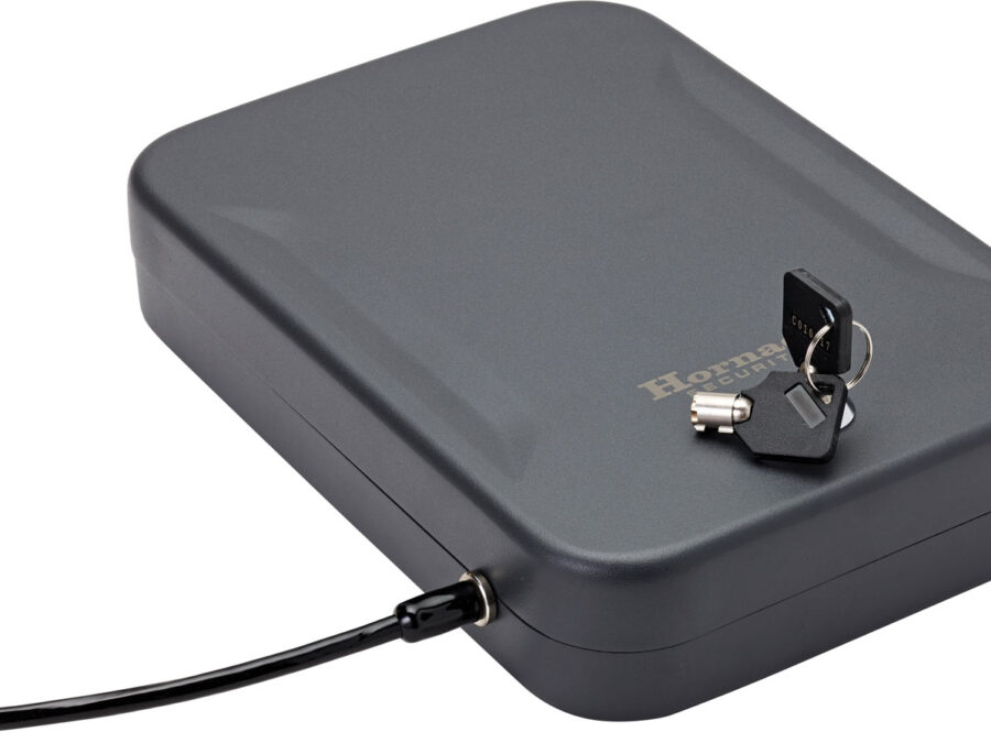 Hornady 95210 Lock Box  XL Key Entry Black Steel Holds 1 Handgun 10" L x 7" W x 2" D