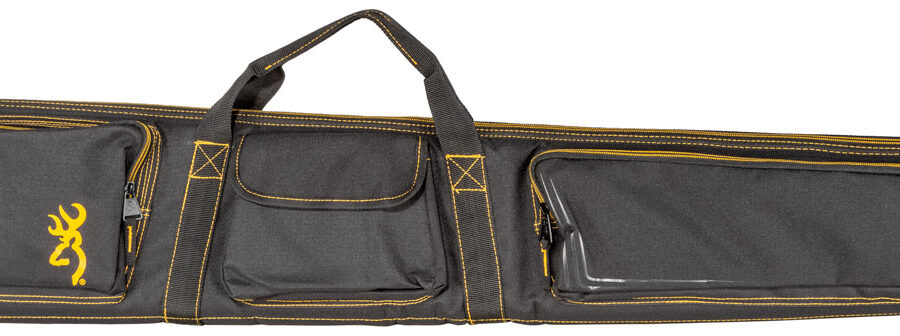 Browning 1419559902 Black & Gold Shotgun Case Black w/Buck Mark Logo 600D Polyester Ripstop 54"