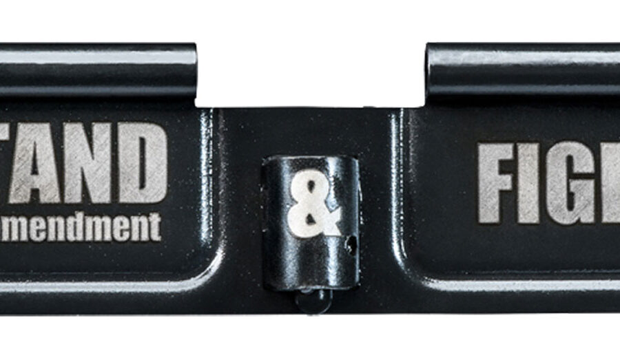 Phase 5 Weapon Systems EPCSTAND Ejection Port Door  AR-15 Black Parkerized Steel 3.10" Engraved "Stand & Fight"