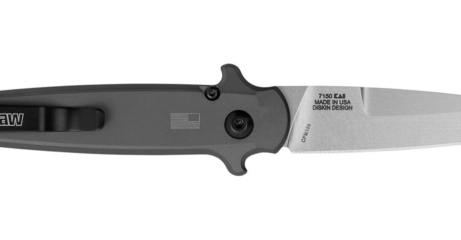 Kershaw 7150 Launch 8 3.50" Folding Spear Point Plain Stonewashed CPM 154 SS Blade Gray w/Insert Aluminum/Carbon Fiber Handle Includes Pocket Clip