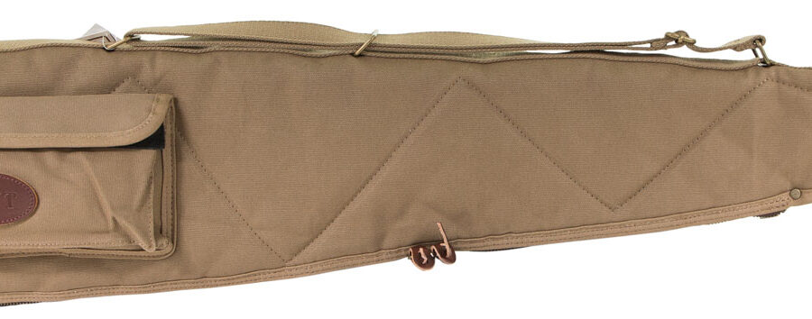 Boyt Harness OGC98PM06 Alaskan Rifle Case 44" Kahki Waxed Canvas w/ Brass Hardware & Quilted Flannel Lining for Scoped Rifles