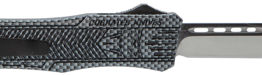 CobraTec Knives MCFCTK1MDNS CTK-1  Medium 3" OTF Drop Point Plain D2 Steel Blade/Carbon Fiber Aluminum Handle Features Glass Breaker Includes Pocket Clip