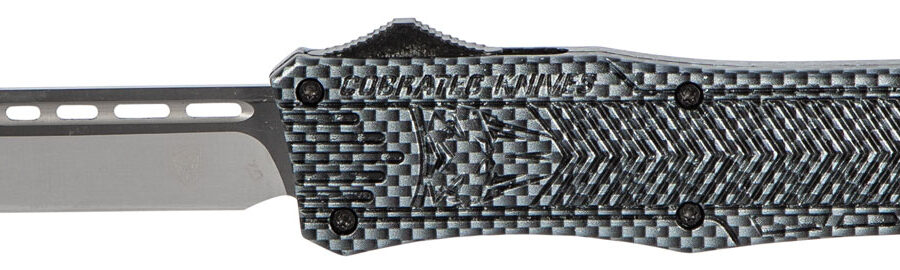 CobraTec Knives MCFCTK1MTNS CTK-1  Medium 3" OTF Tanto Plain D2 Steel Blade/Carbon Fiber Aluminum Handle Features Glass Breaker Includes Pocket Clip