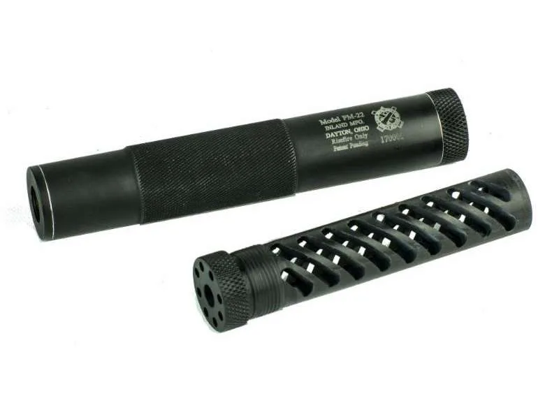 INLAND MFG PM22 .22 CAL SUPPRESSOR BLACK 1/2X28 THREAD POLY CORE