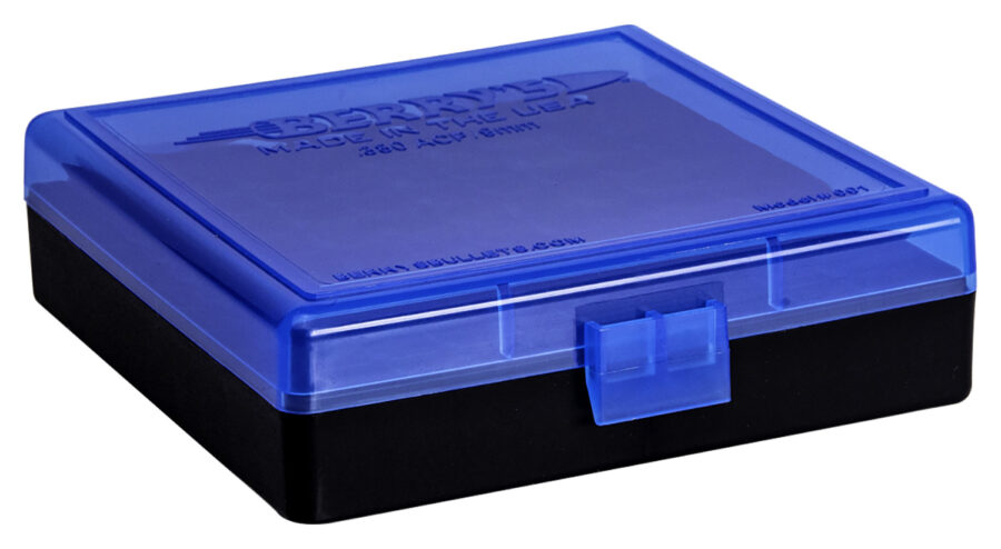 Berry's 69874 Ammo Box  9mm/380ACP Blue/Black Polypropylene 100rd