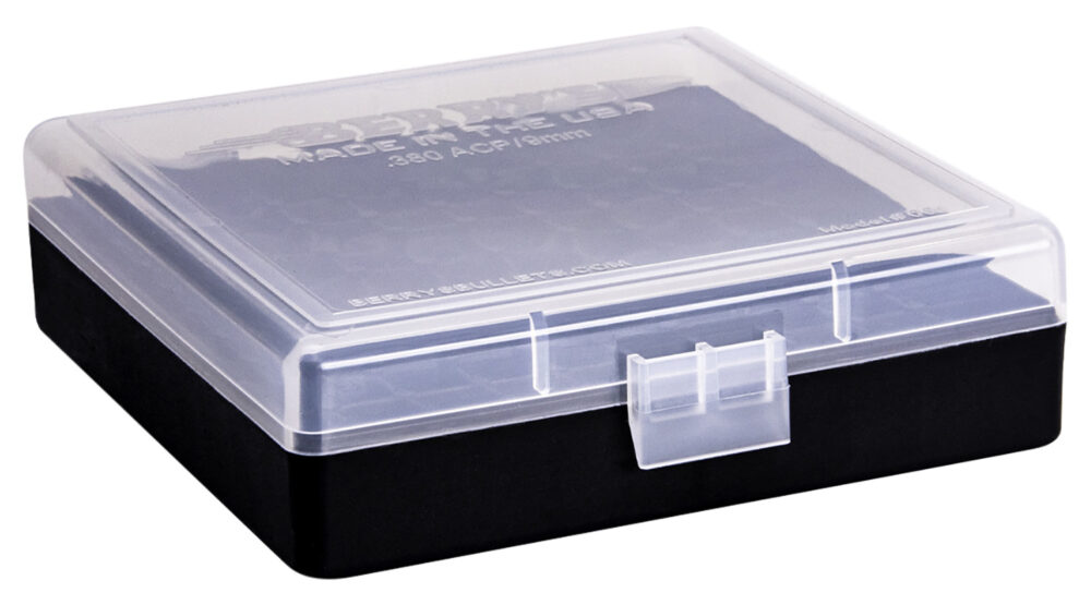 Berry's 87412 Ammo Box 9mm/380ACP Clear/Black Polypropylene 100rd