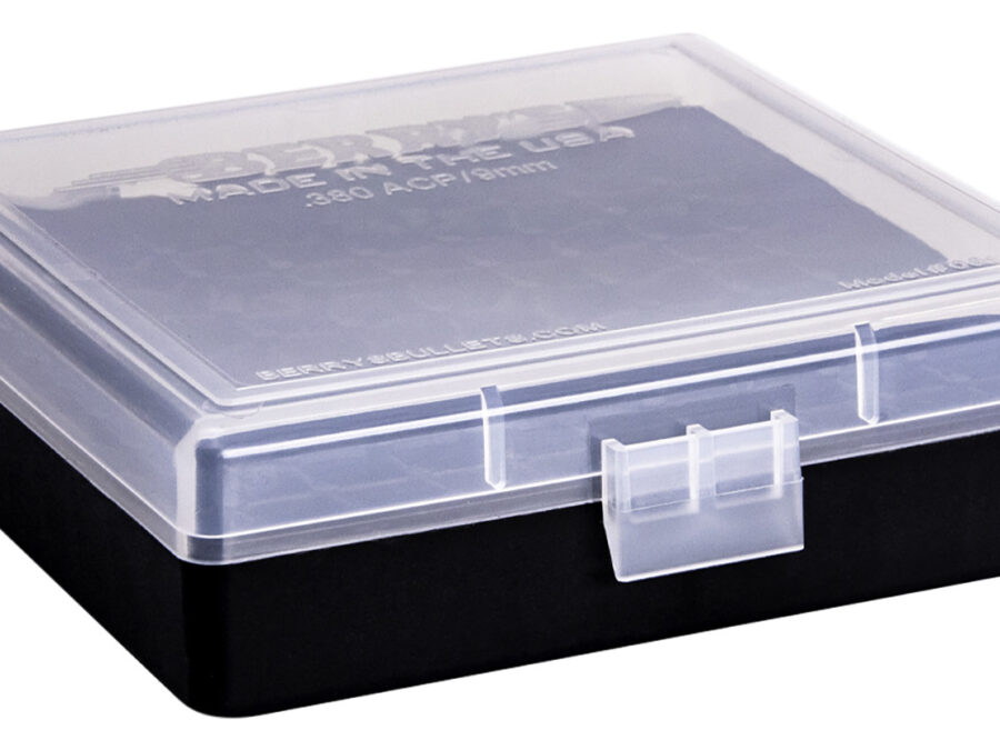 Berry's 87412 Ammo Box  9mm/380ACP Clear/Black Polypropylene 100rd