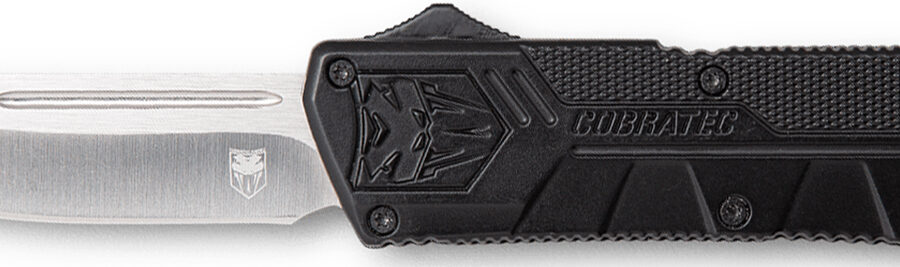 CobraTec Knives BCTLWDNS Lightweight  3.25" OTF Drop Point Plain D2 Steel Blade/Black Aluminum Handle Includes Pocket Clip