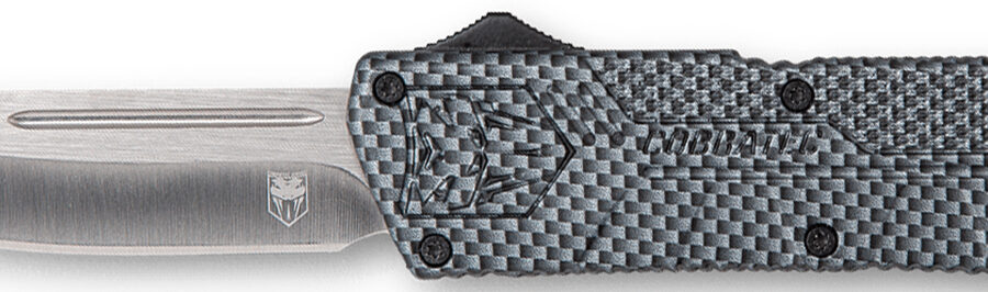 CobraTec Knives CFCTLWDNS Lightweight  3.25" OTF Drop Point Plain D2 Steel Blade/Carbon Fiber Aluminum Handle Includes Pocket Clip